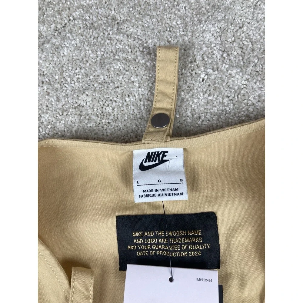 Nike Life Utility Vest Sesame Tan Full Zip Cargo Pockets FN3214-252 Size Large